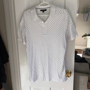 White polo with blue details